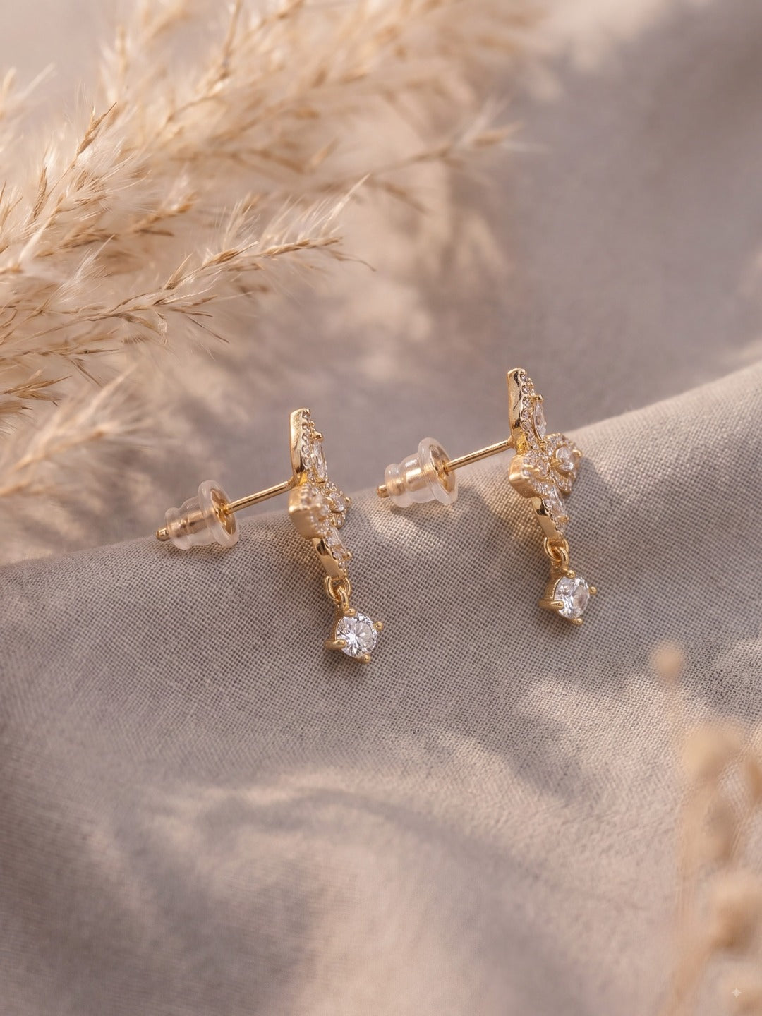 Shimmer Butterfly Crystal Earrings