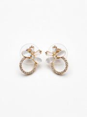 Rose Mother-of-Pearl Floral Stud Earrings
