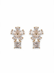 Rose Crystal Flower Drop Earrings