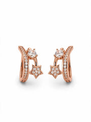 Rose Starburst Hoop Earrings
