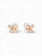 Rose Gold Butterfly Crystal Stud Earrings