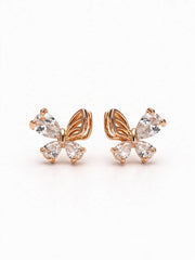 Rose Gold Butterfly Crystal Stud Earrings