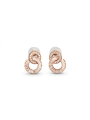 Rose Gold Interlinked Crystal Drop Earrings
