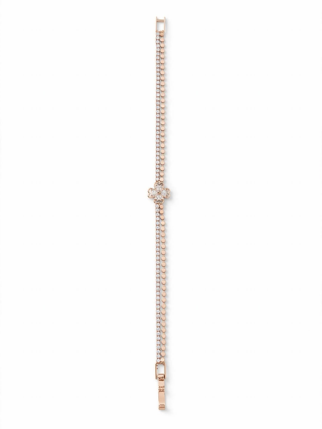 Rose Floral Double-Chain Bracelet