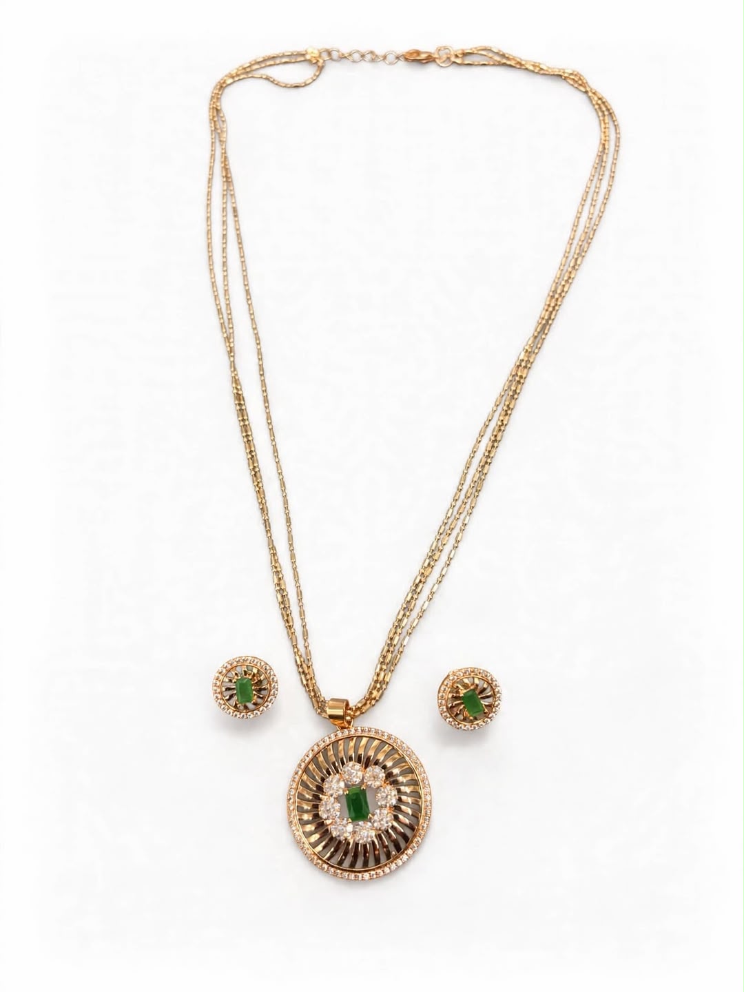 Rose Green Radiance Pendant Set