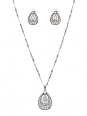 Silver Teardrop Elegance Necklace Set