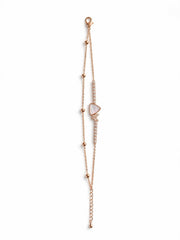 Rose Triangle Charm Link Bracelet
