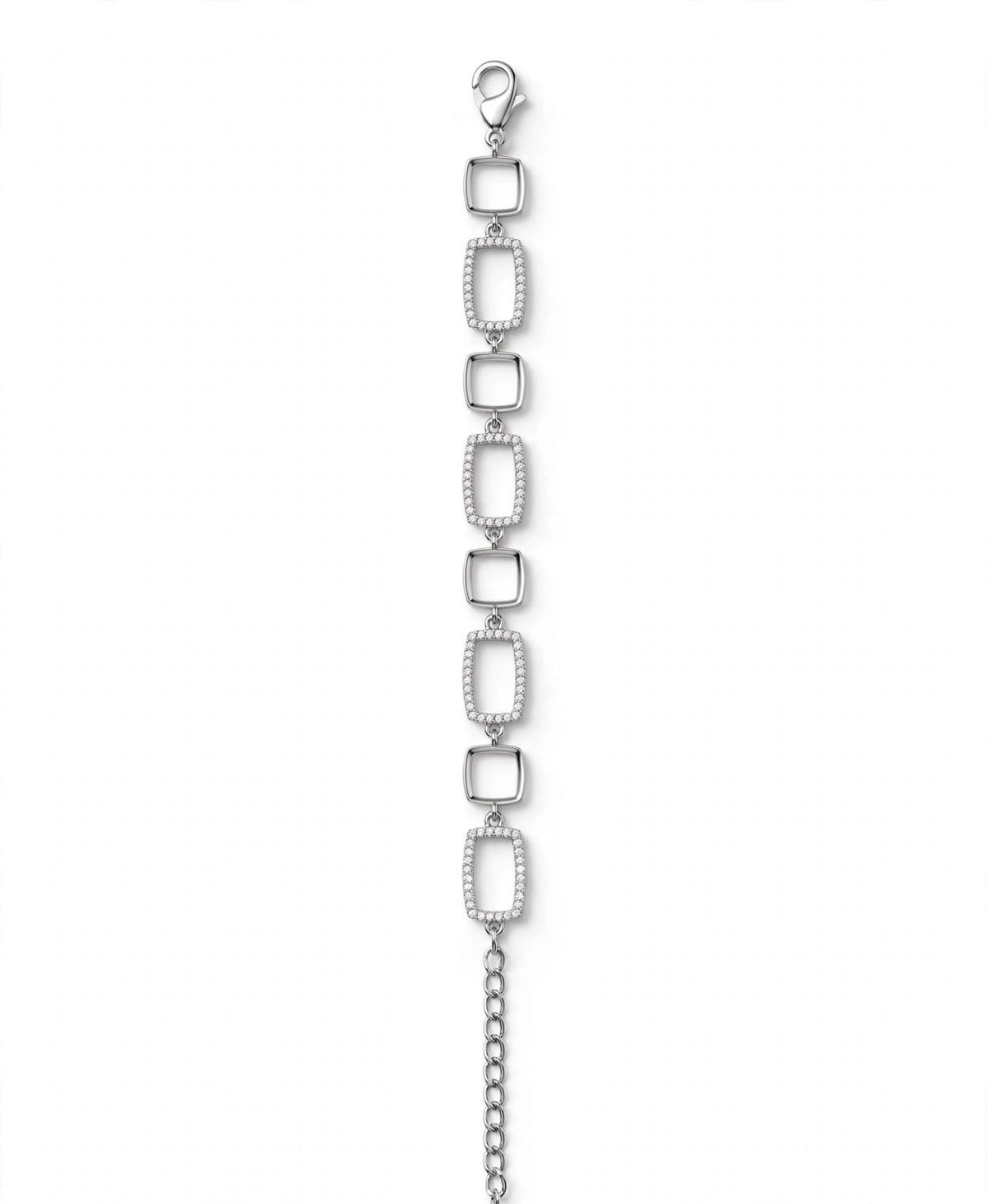 Rose Circular Charm Link Bracelet