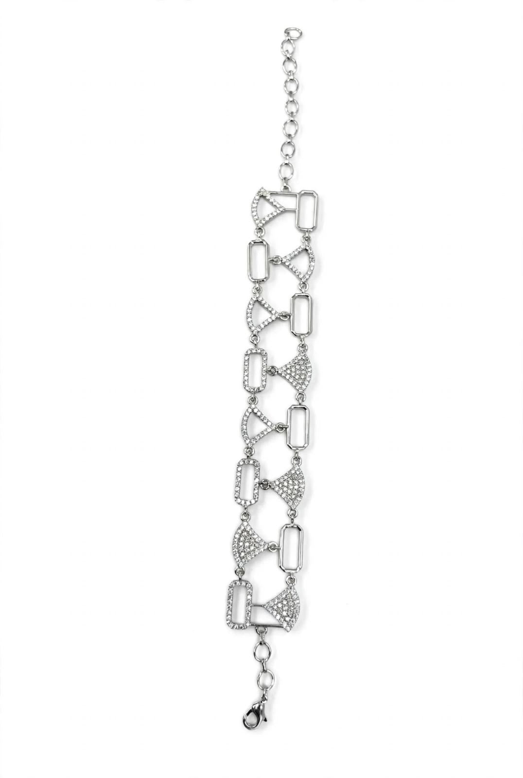 Silver Geometric Luxe Link Bracelet