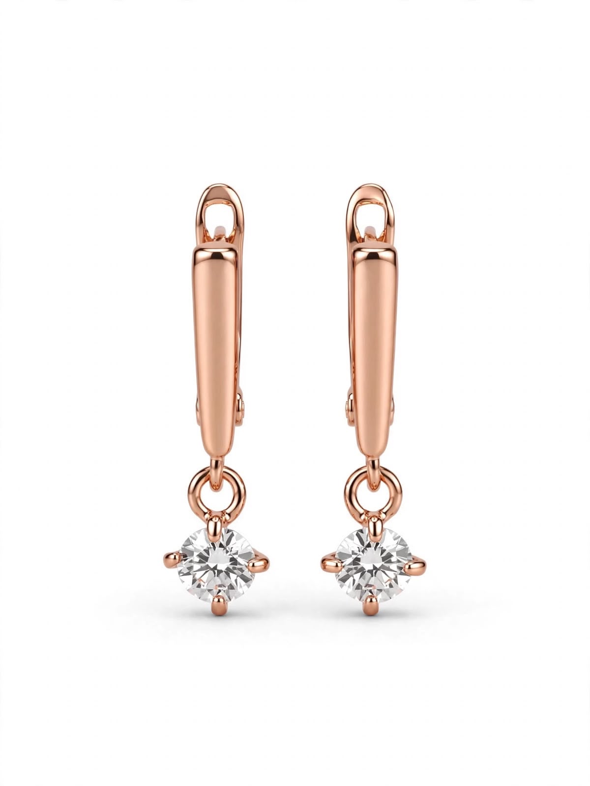 Rose Gold Teardrop Crystal Drop Earrings