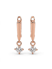 Rose Gold Teardrop Crystal Drop Earrings