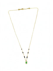 Golden Green Oval Mangalsutra