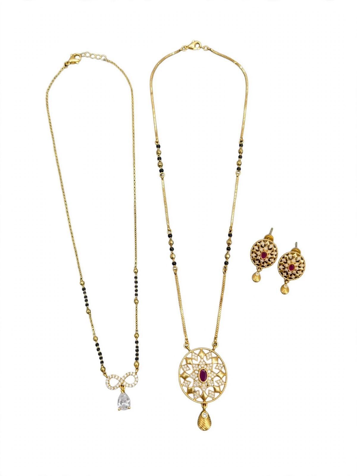 Golden Infinity Ruby Mangalsutra Set