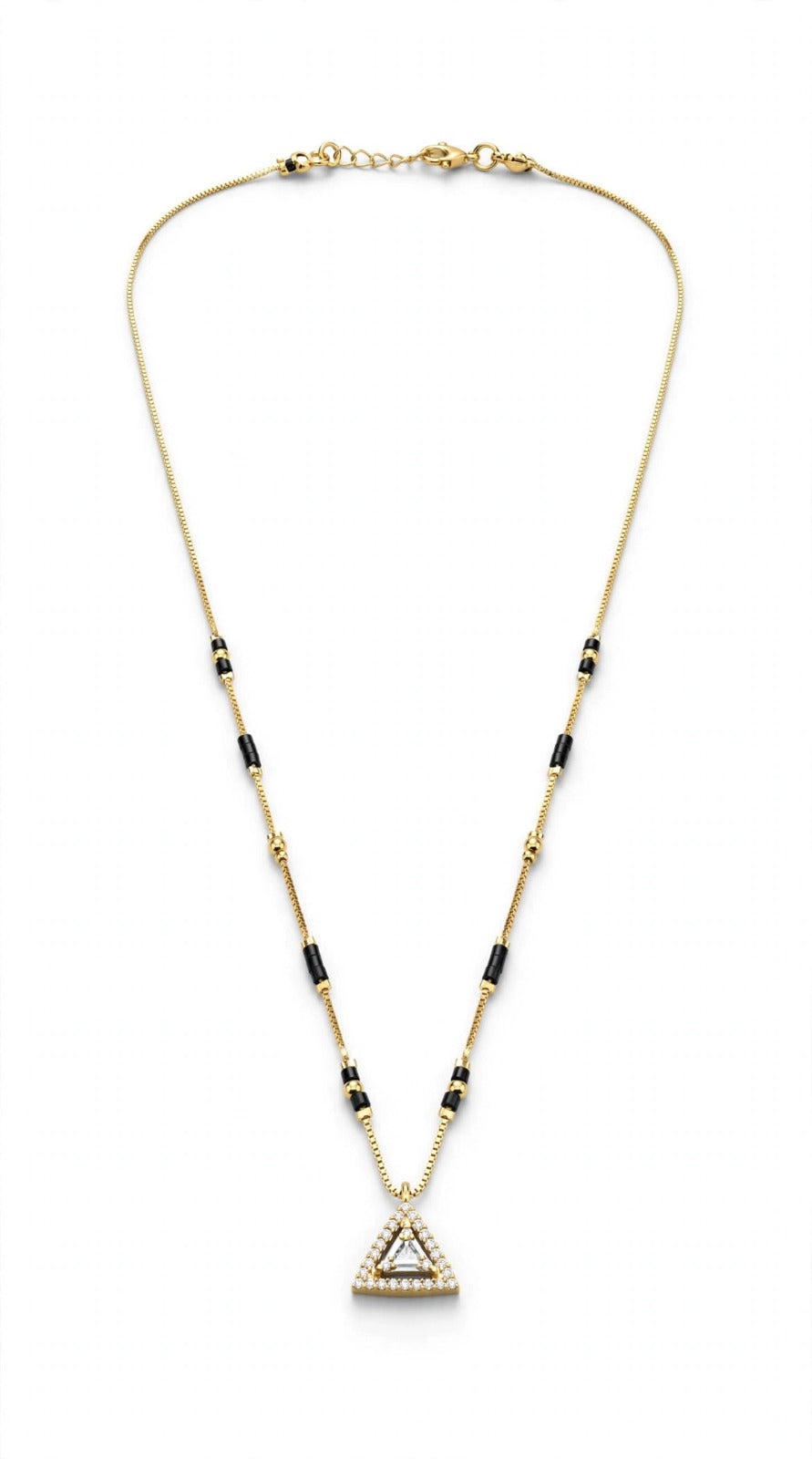 Golden Green Oval Pendant Mangalsutra