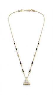 Golden Green Oval Pendant Mangalsutra