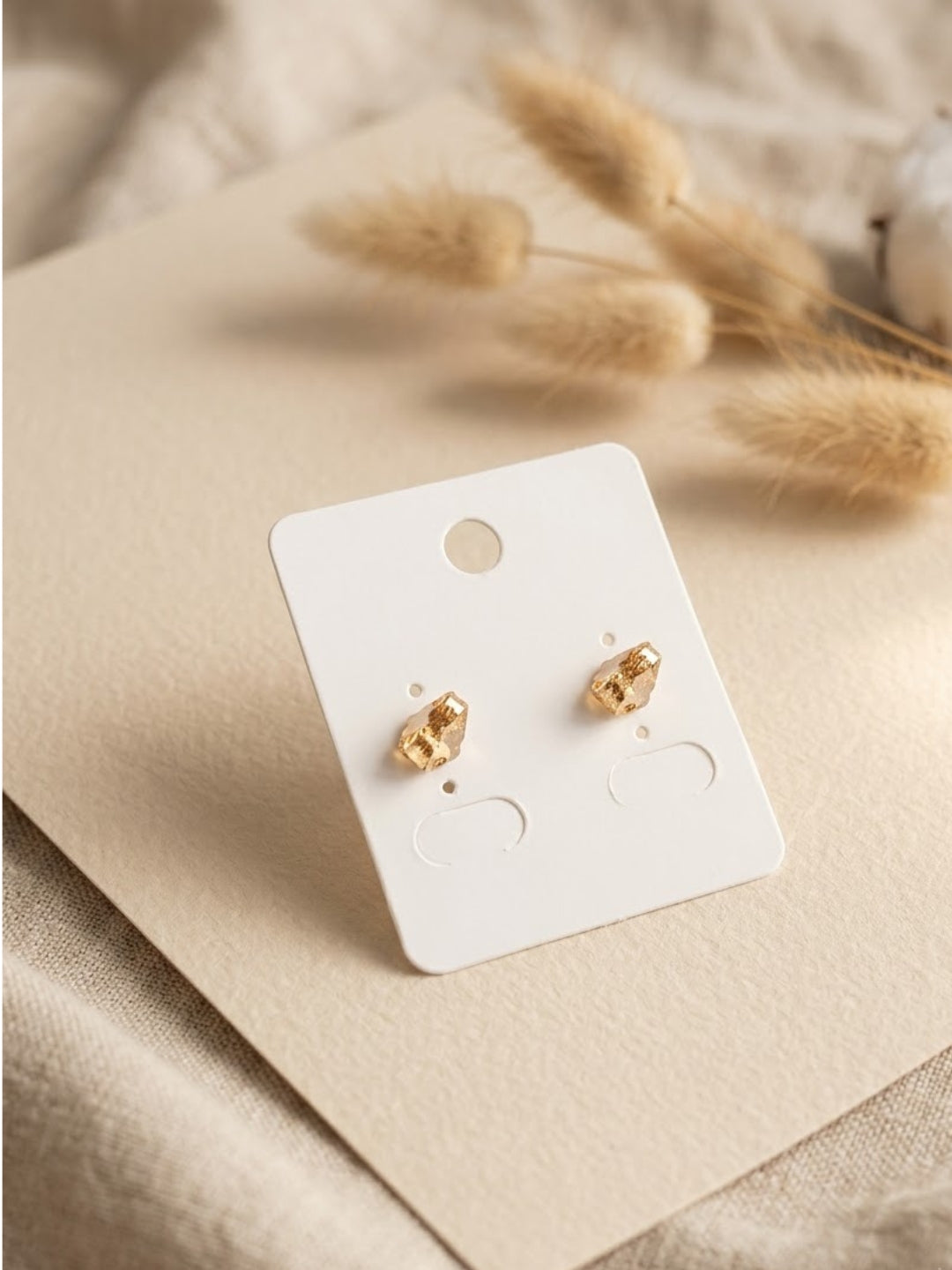 Shine White Maple Leaf Stud Earrings
