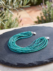 Sea Green Crystal Multi-Strand Magnetic Necklace