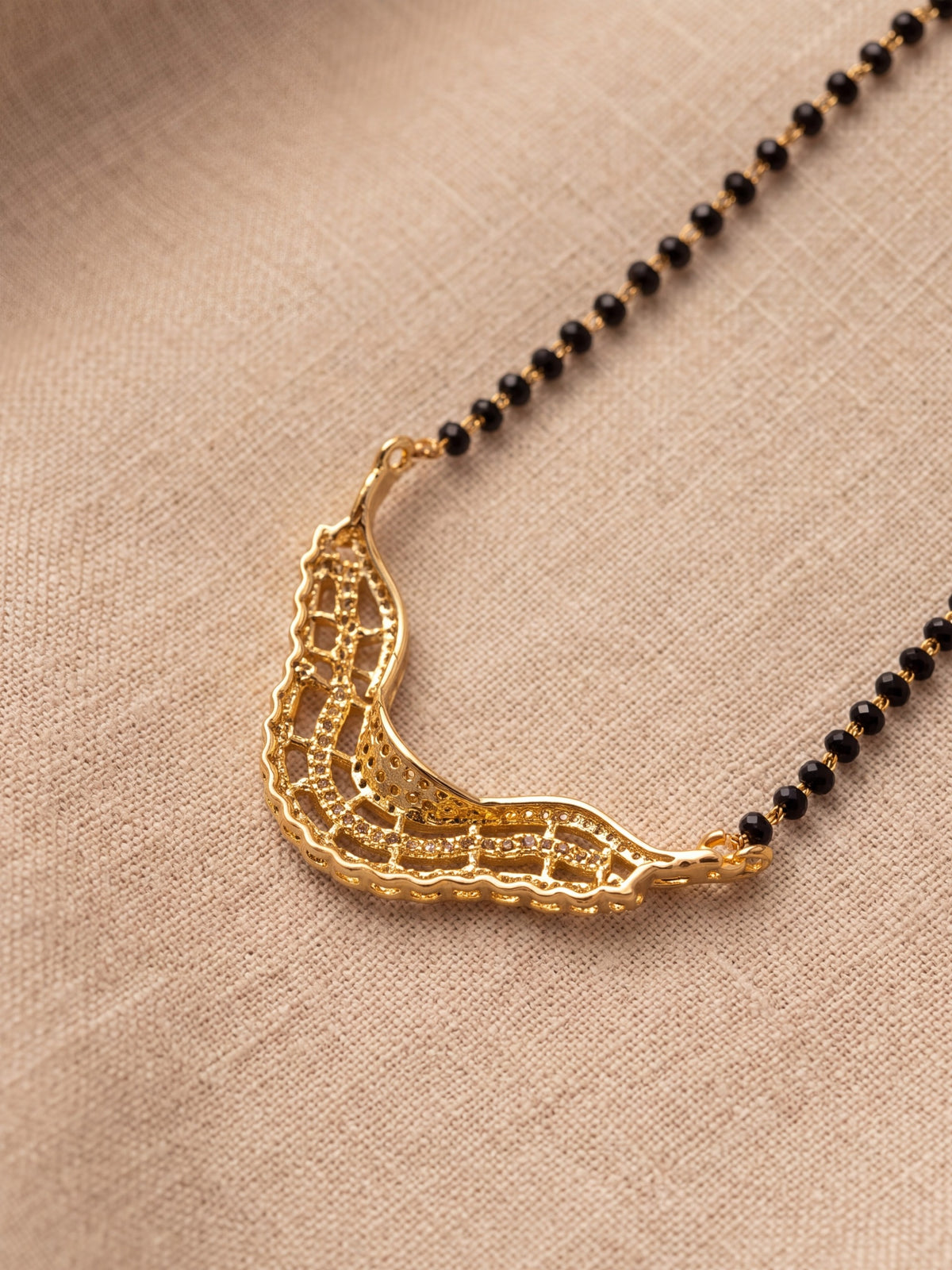 Mohini Crescent Stone Mangalsutra Set