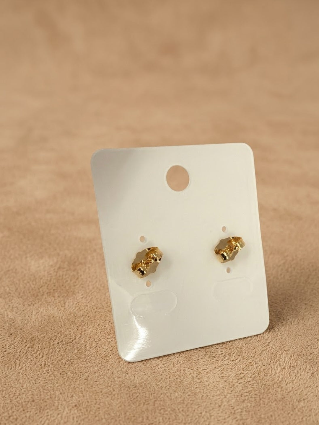 Sapphire Textured Geometric Stud Earrings