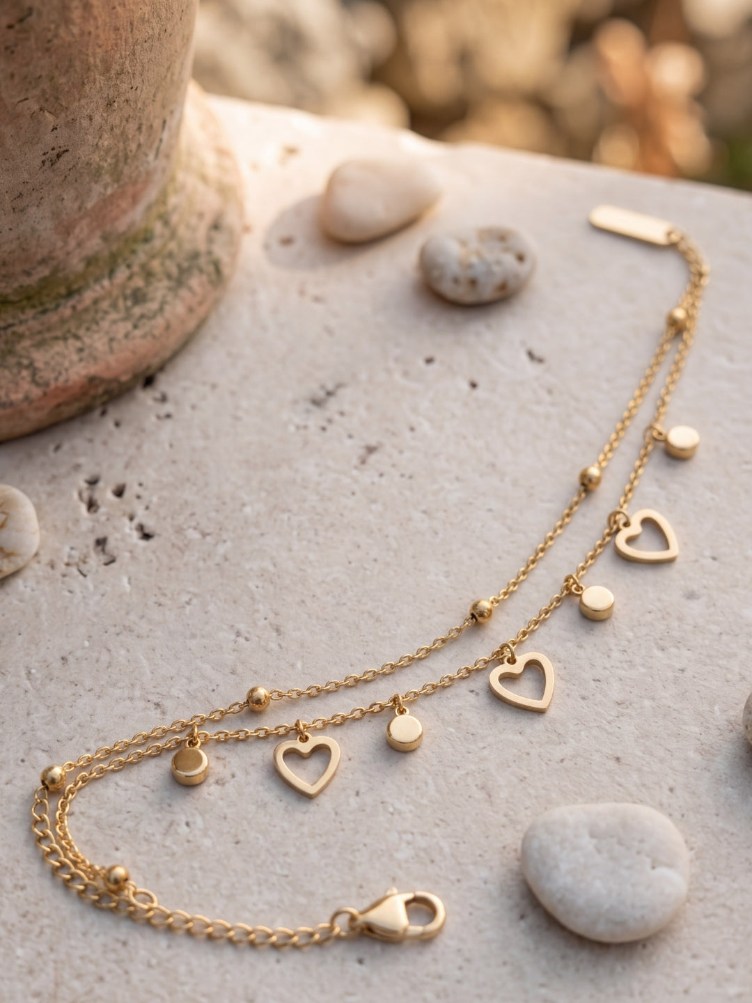 Lovely Spark Heart Charm Anklet