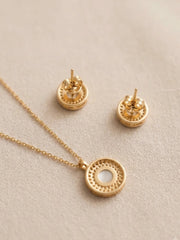 Cupid Pearl Round Pendant Necklace Set