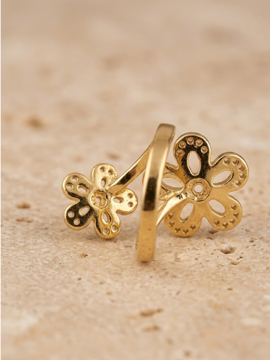 Floral Elegance Dual Flower Ring