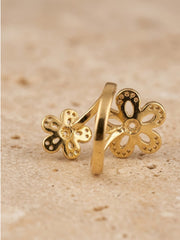 Floral Elegance Dual Flower Ring