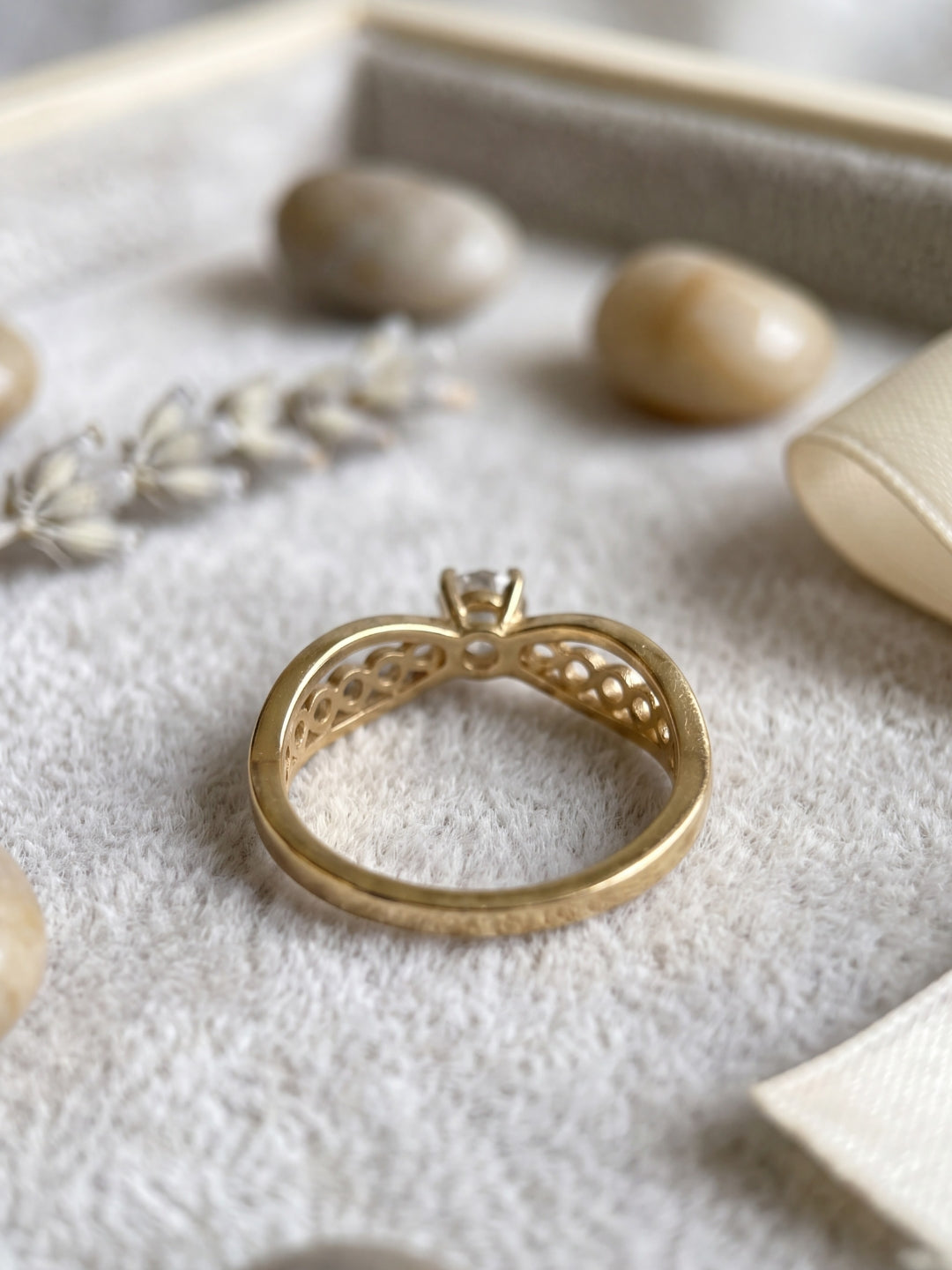 Diamond Crystal Solitaire Ring