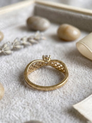 Diamond Crystal Solitaire Ring