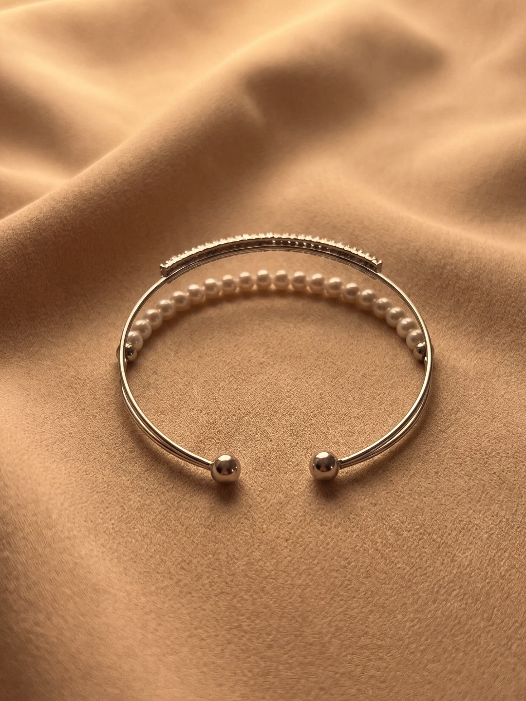 Pearl Pop Silver Cuff Bracelet