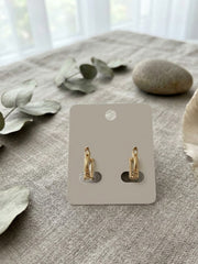White Diamond Baguette Stud Earrings