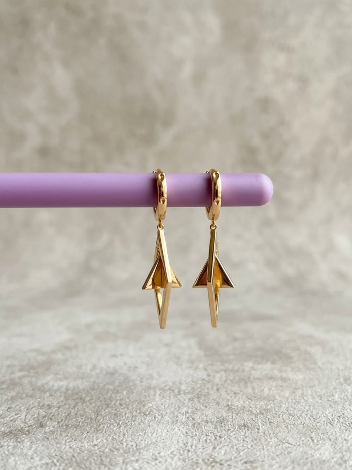 Triangle Drip Pink Geometric Earrings