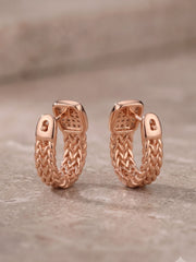 Bold White Bali Twist Hoop Earrings