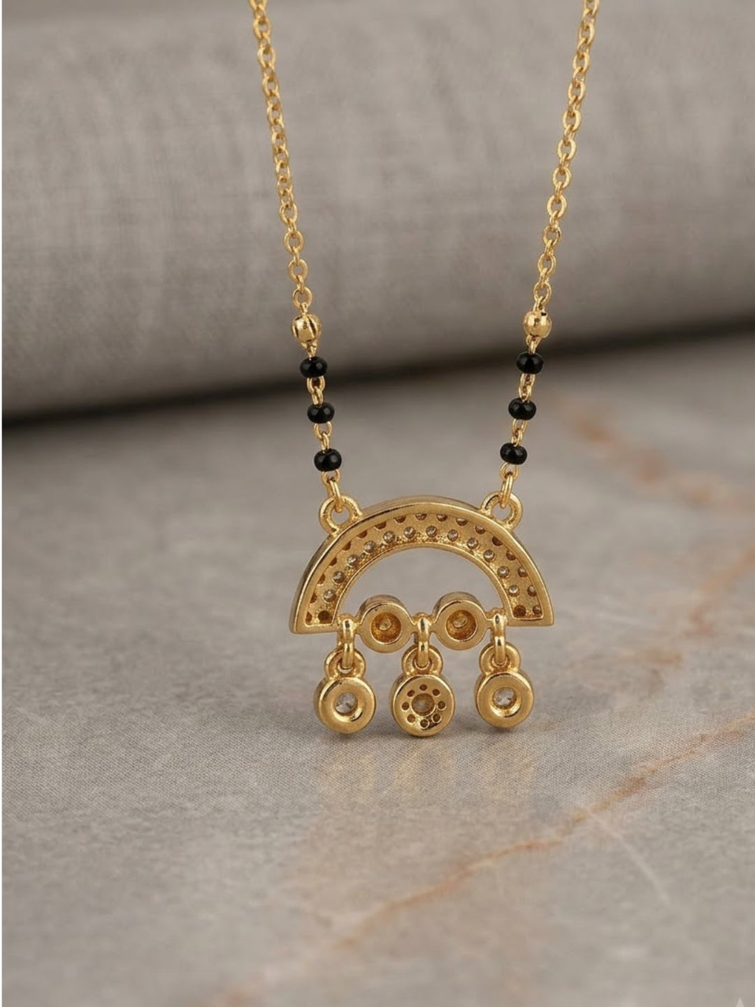 Sathiya Half-Moon Stone Mangalsutra