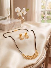 Mehka Crescent Stone Mangalsutra Set