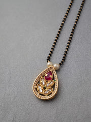 Kanak Pink Ruby Teardrop Mangalsutra