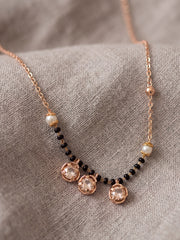 Noor Three-Stone Mangalsutra Set with Earrings