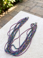 Purple Crystal Multi-Strand Magnetic Necklace