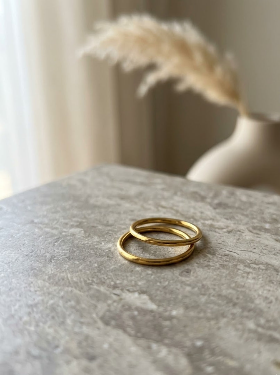 Twin Edge Two-Piece Stackable Ring Set