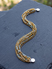 Brown Crystal Multi-Strand Magnetic Necklace