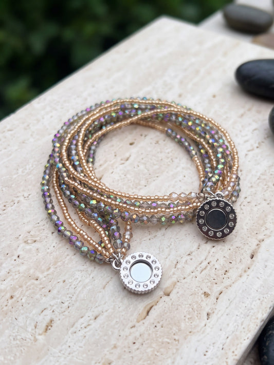 Rose Gold Grey — Royal Crystal Magnet Necklace