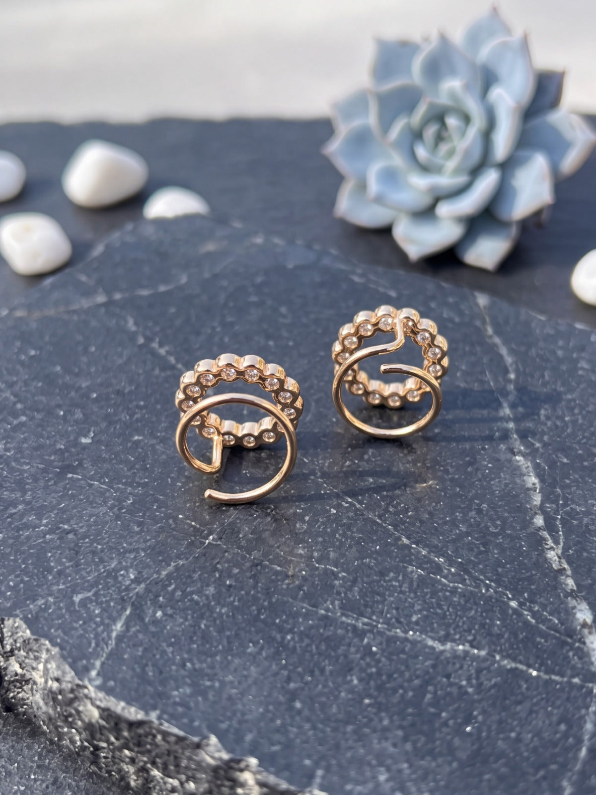 Crystal Circle Pavé Stud Earrings