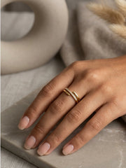 Silk Line Pavé Bypass Ring