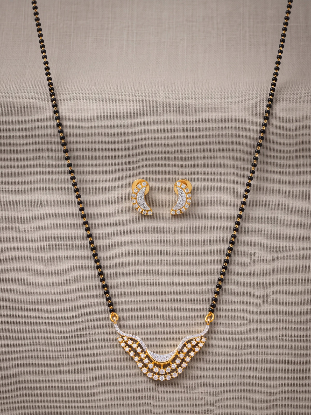 Mohini Crescent Stone Mangalsutra Set