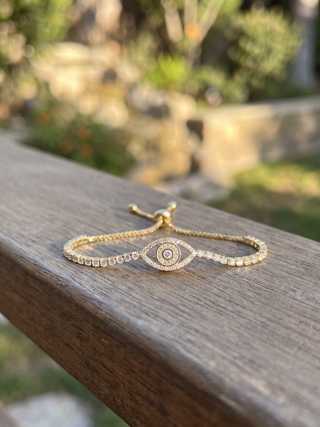 Evil Eye Diamond Bolo Bracelet