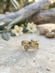 Flora Butterfly Crystal Ring