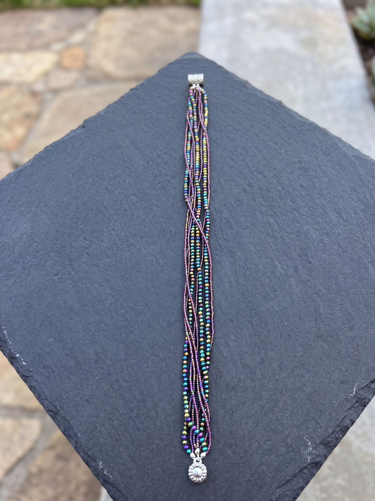 Purple Crystal Multi-Strand Magnetic Necklace