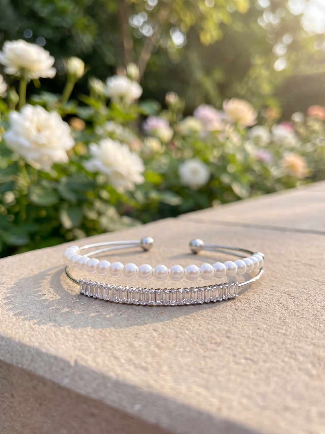 Pearl Pop Silver Cuff Bracelet