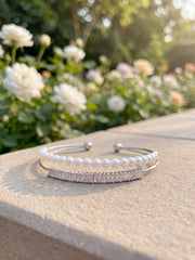 Pearl Pop Silver Cuff Bracelet