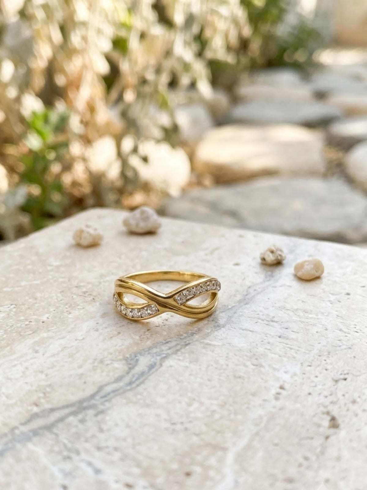 Infinity Twist Pavé Ring